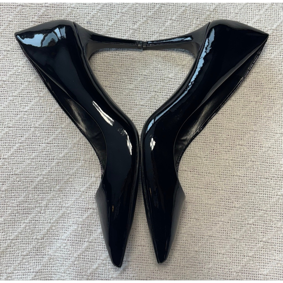 Vince Camuto Preppy Patent Leather Black Pointed Toe Stiletto Pumps Size 10 - Picture 4 of 10